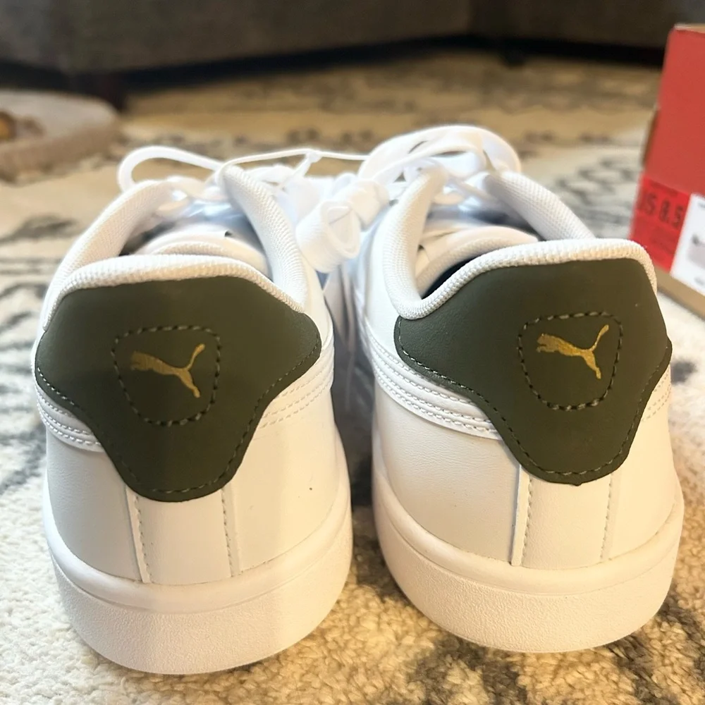 Puma Men's Ace Court Sneakers in White with olive size 11 - Picture 3 of 4